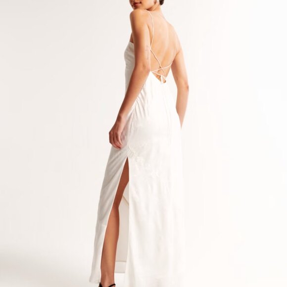 Satin Jacquard Slip Maxi Dress - Picture 2 of 5